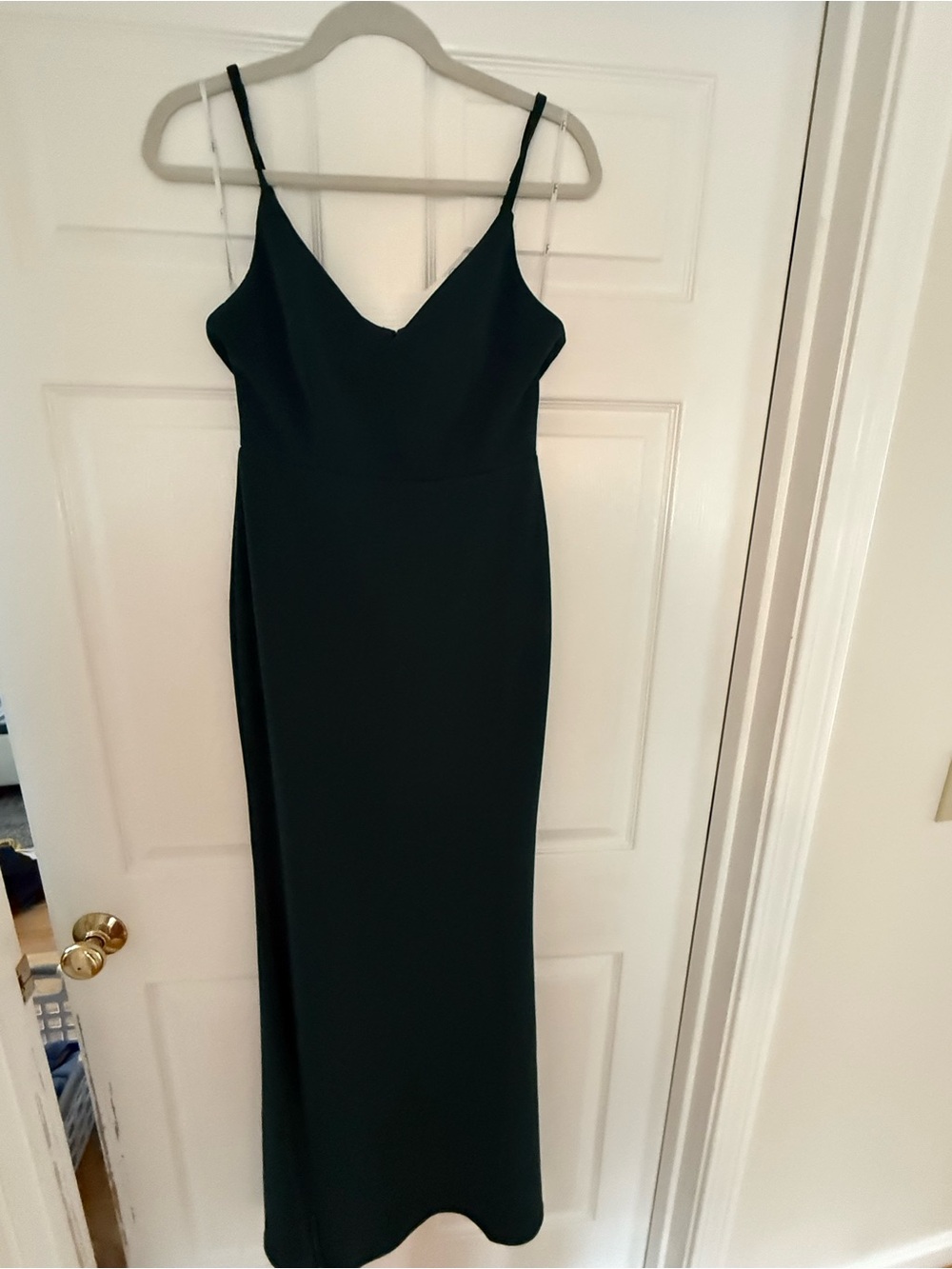 Lulu's Dark Green Spaghetti-Strap Maxi Dress